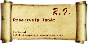 Rosenzveig Ignác névjegykártya